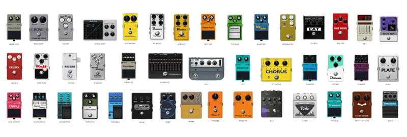 13 pedal dirt riêng biệt, 5 biến thể delay, 5 hiệu ứng reverb