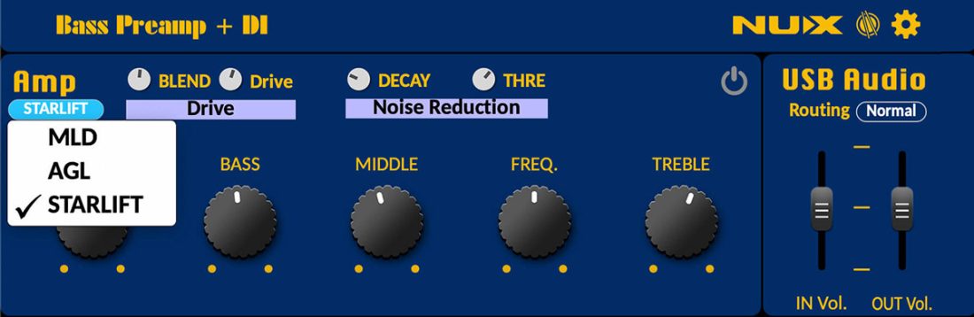 Nux MLD Bass Preamp + DI, Melvin Lee Davis Signature Bass Preamp + DI
