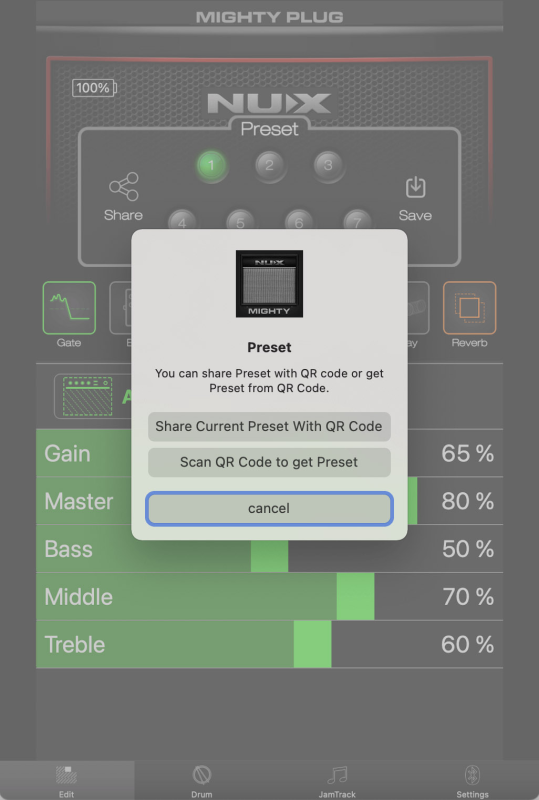 7 Presets with QR code patch sharing