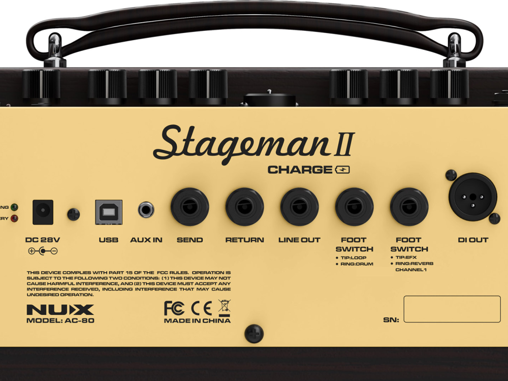 AC80 Nux Amplifier Stageman II Kênh Guitar & Giọng Hát