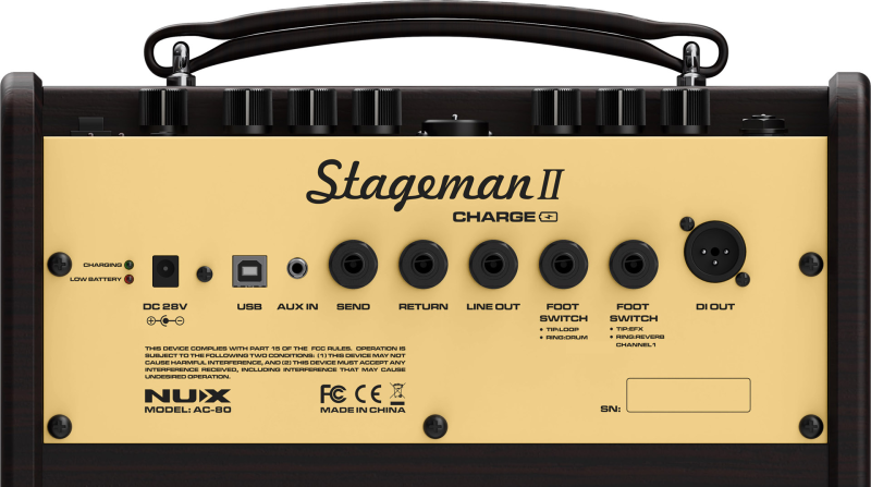 AC80 Nux Amplifier Stageman II Kênh Guitar & Giọng Hát