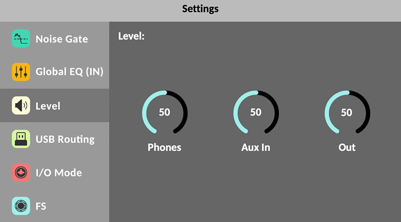 Headphone Output & Aux In