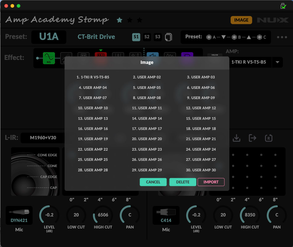 Nux Amp Academy Stomp Guitar Pedal Modeler