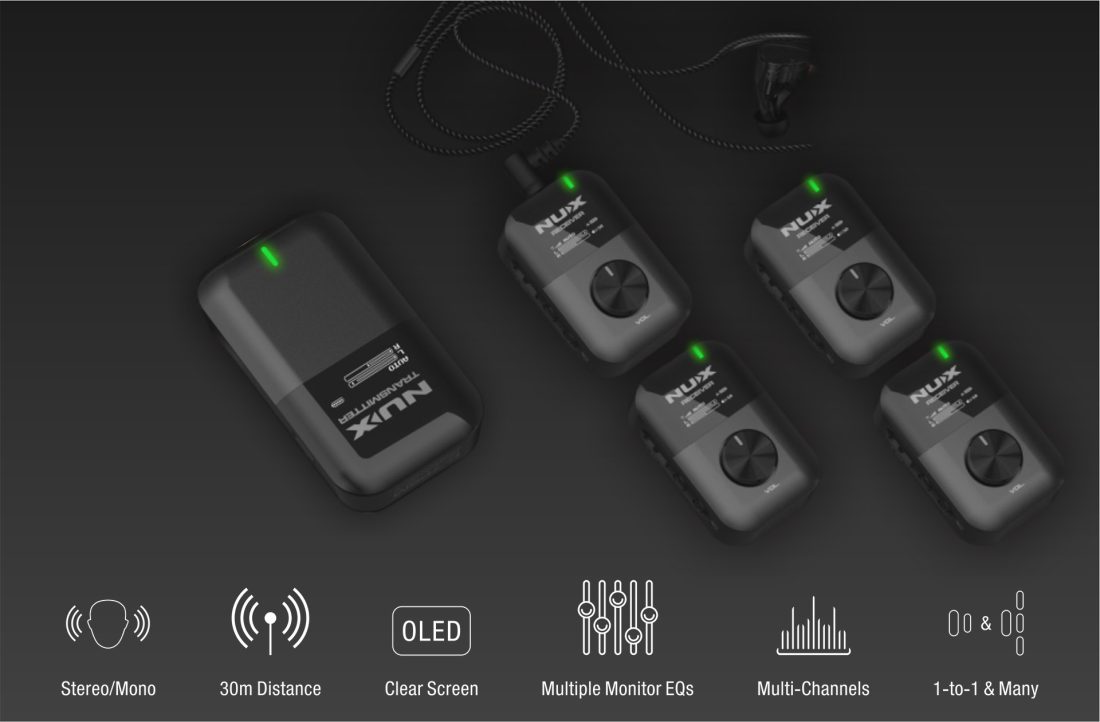 Nux C7X4, Stereo Wireless In Ear Monitor System