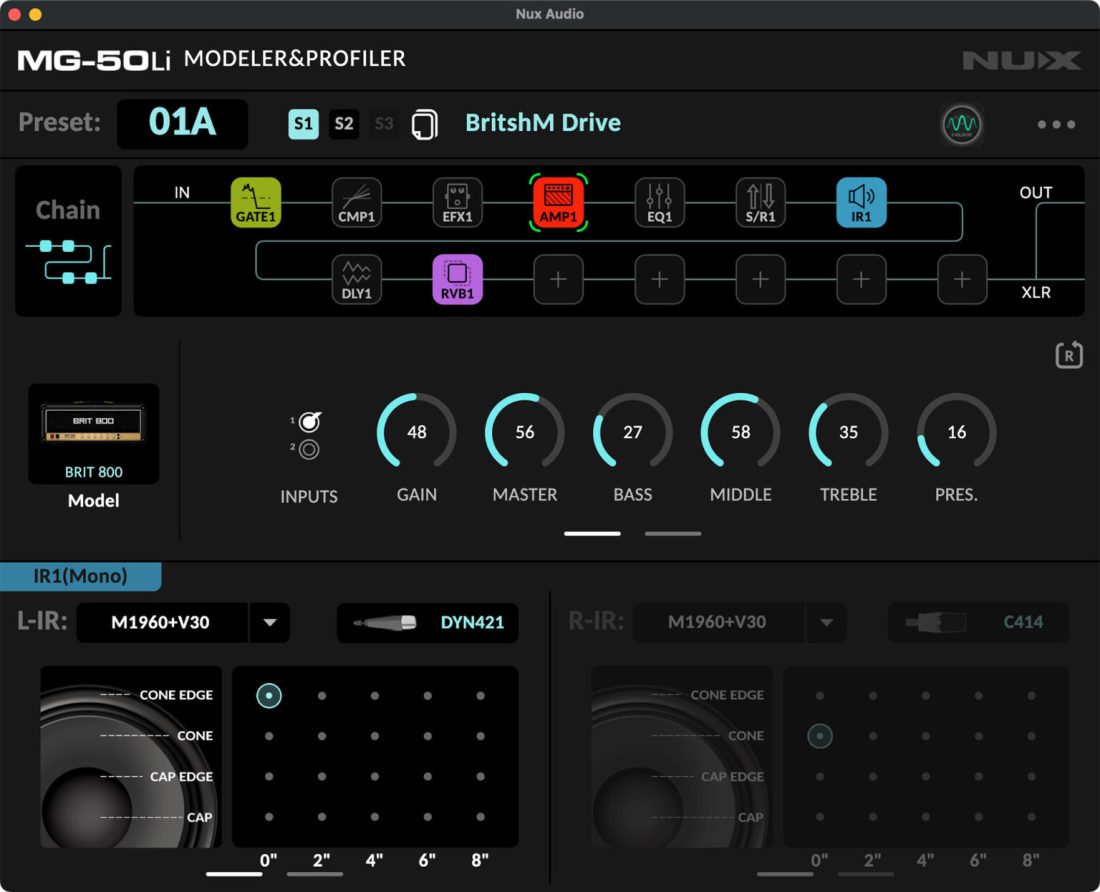 Nux MG50Li, Modeler & Profiler
