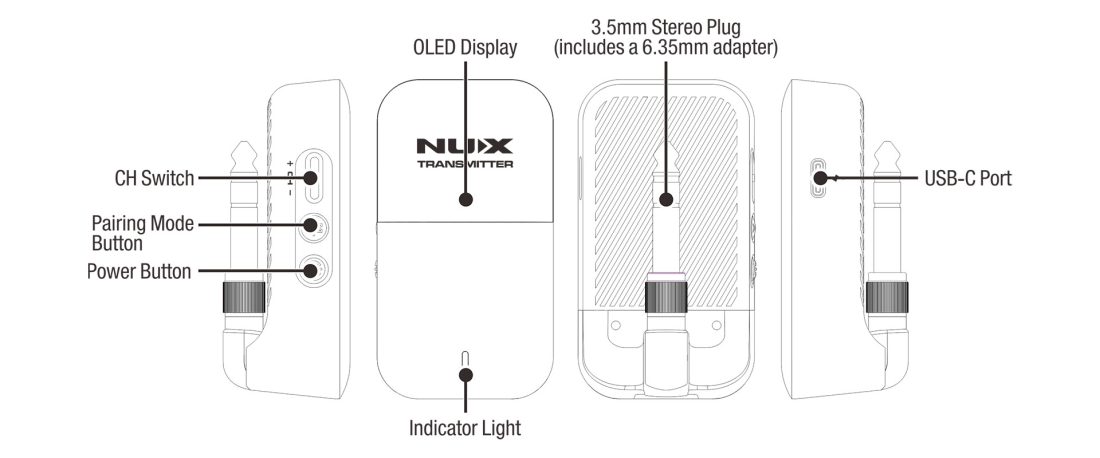 Nux C7X4, Stereo Wireless In Ear Monitor System